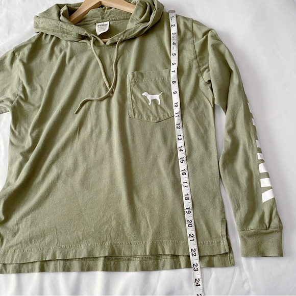 VS Pink Checkered Print Sleeve Hoody T-Shirt - Picture 4 of 12